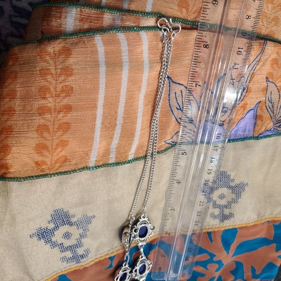 Blue and silver necklace Sterling silver over alloy - Picture 5 of 6